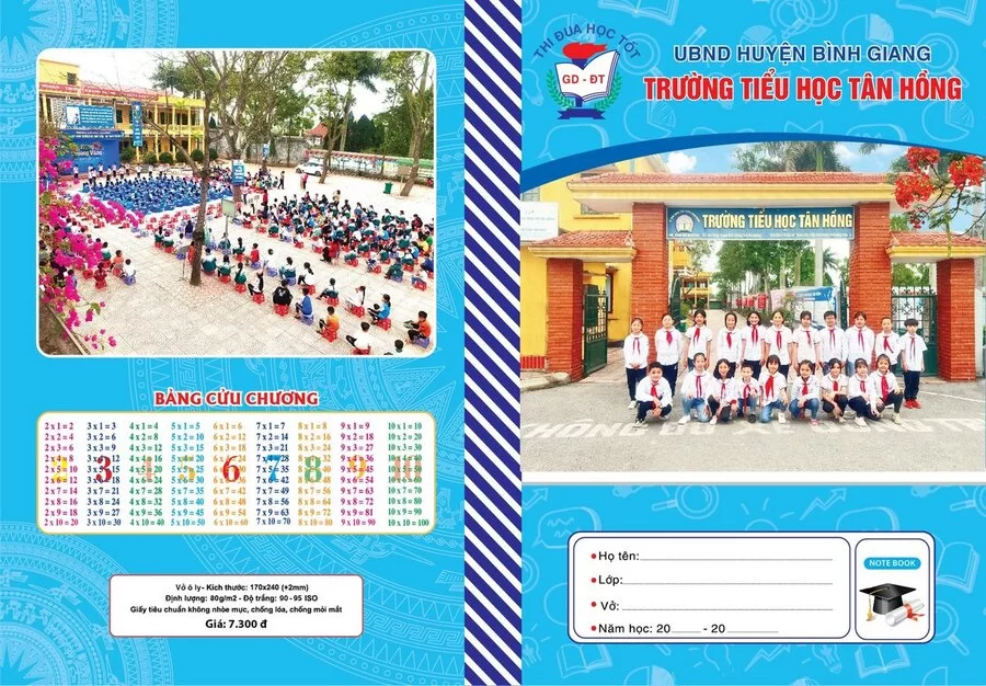 Vở ô ly trường tiểu học Tân Hồng (Ô ly,  64 trang)