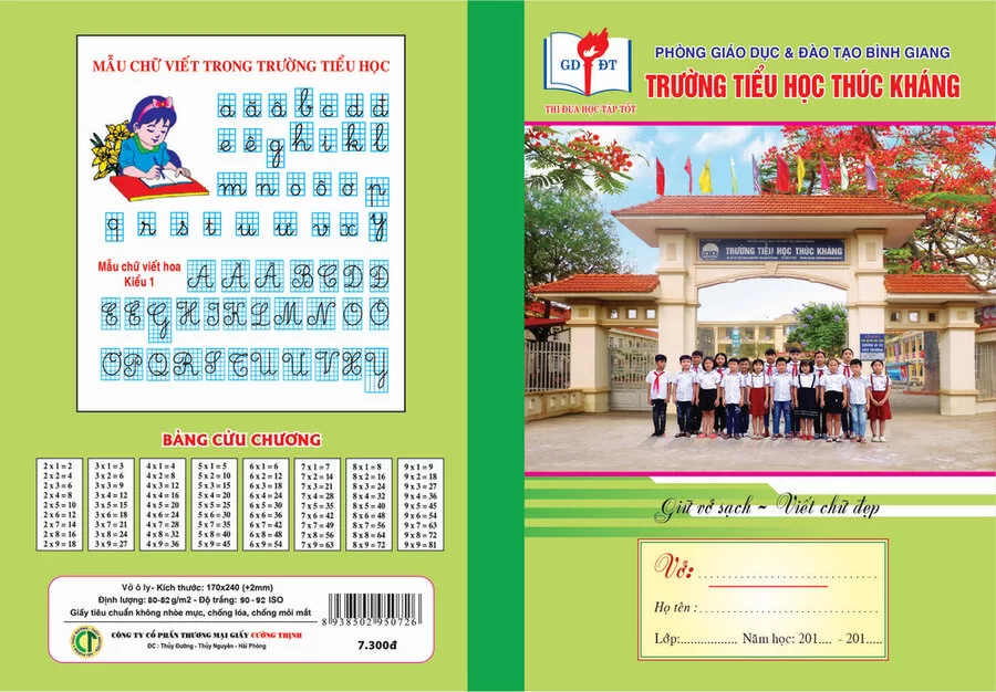 Vở ô ly trường tiểu học Thúc Kháng (Ô ly,  64 trang)