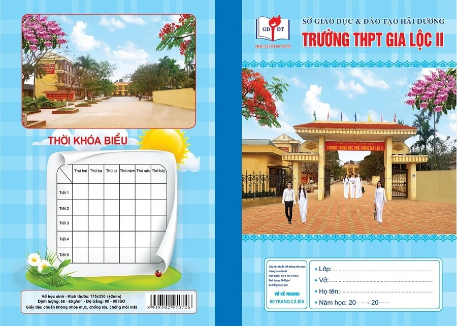 Vở kẻ ngang 80 trang- Trường THPT Gia Lộc II