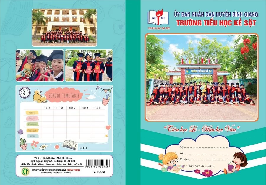 Vở ô ly trường tiểu học Kẻ Sặt (Ô ly,  64 trang)